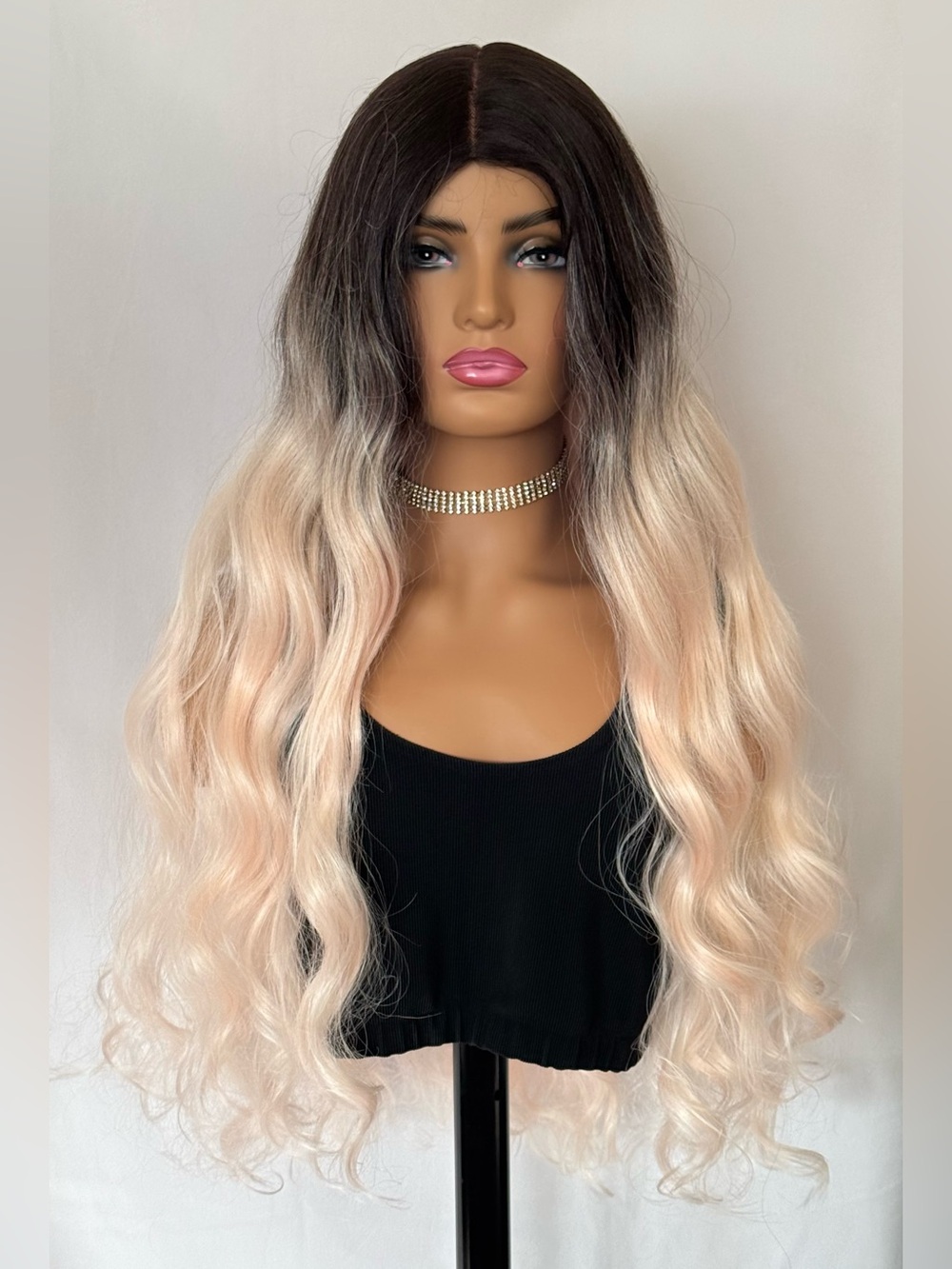 Long Ombre Pearl Pink “Put On & Go” Premium Fiber Wig - Events/Costumes..